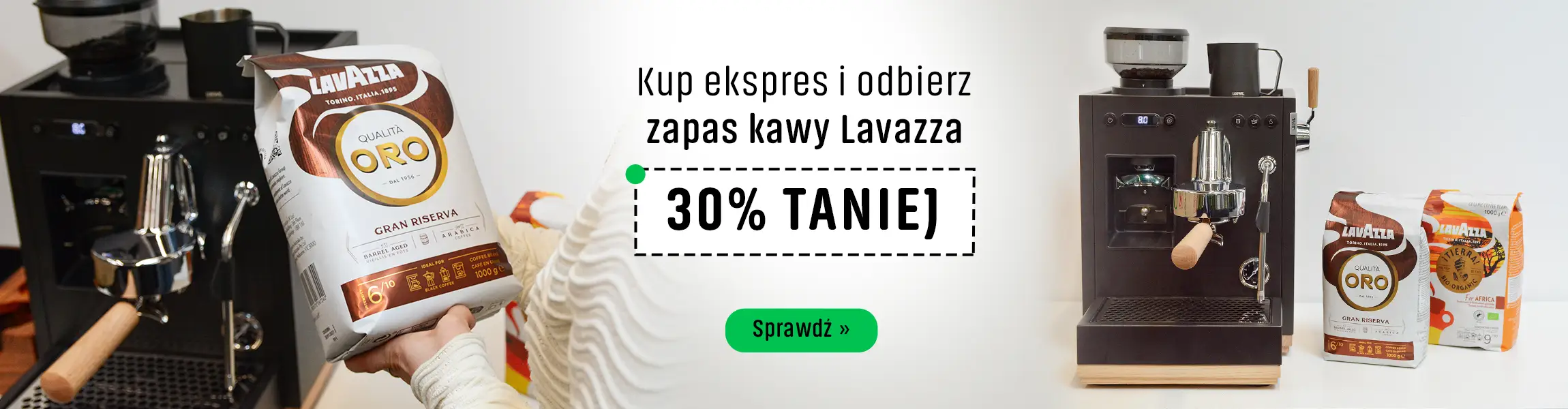 Kup ekspres i odbierz kawy Lavazza 30% Taniej
