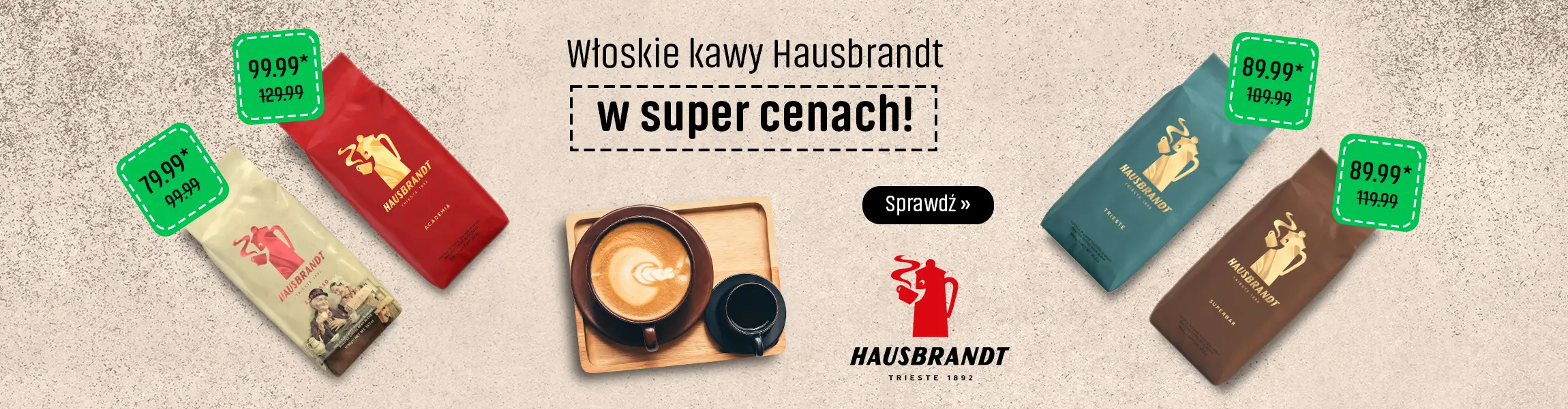 Włoskie kawy Hausbrandt w super cenach
