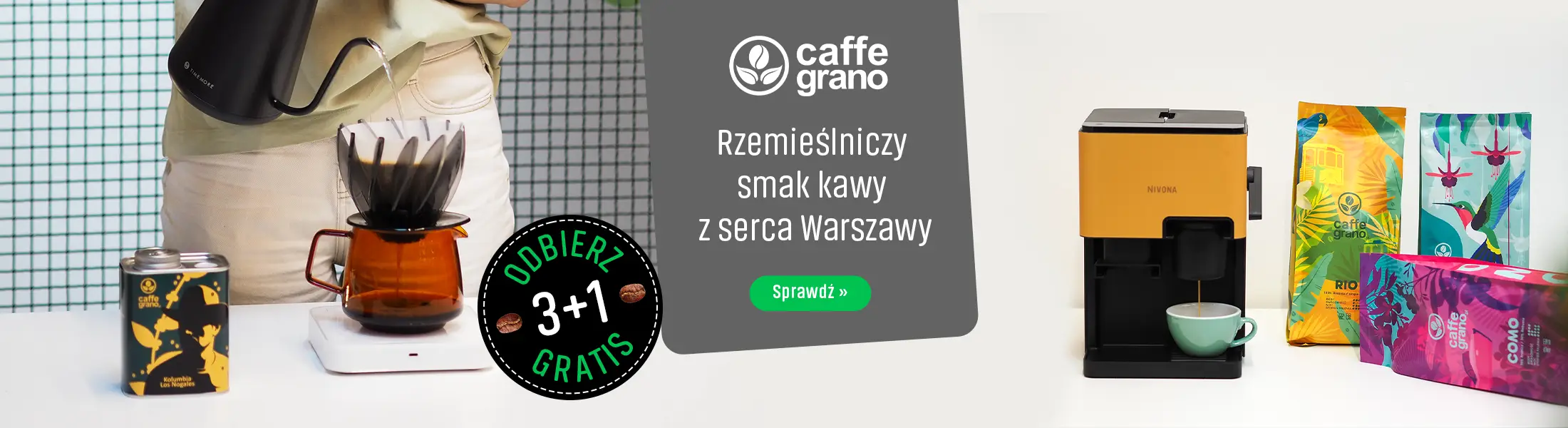 Promocja na kawy Caffe Grano 3 + 1 gratis