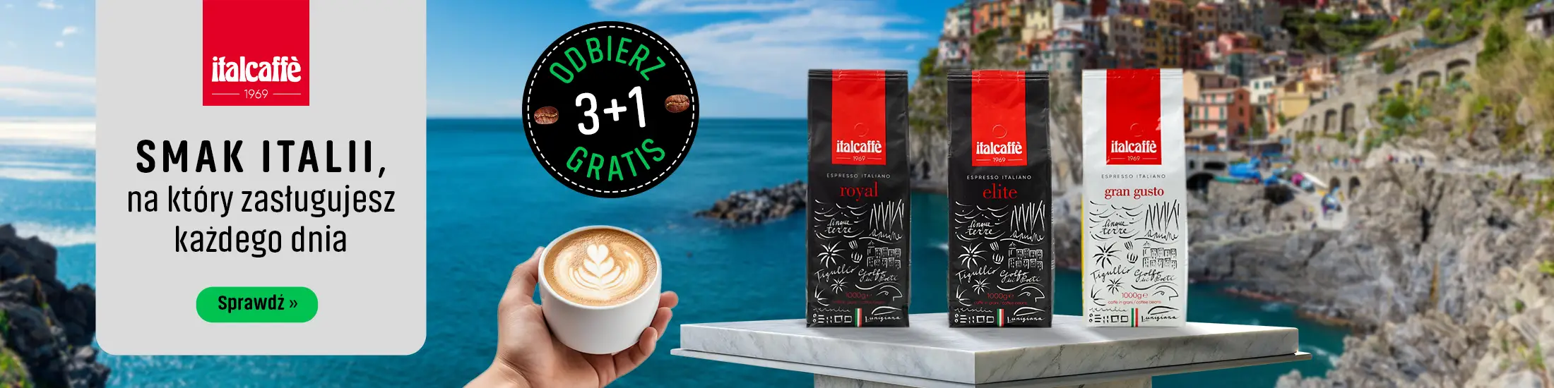 Smak Italii, na który zasługujesz każdego dnia - Odbierz 3+1 Kawa Gratis