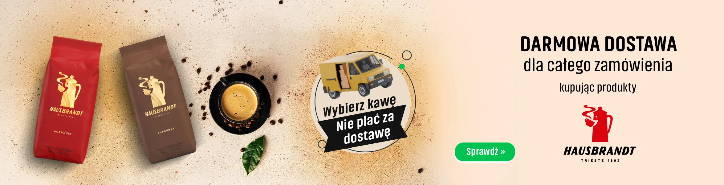Dostawca miesiąca - Darmowa Dostawa dla całego zamówienia kupując produkty HAUSBRANDT