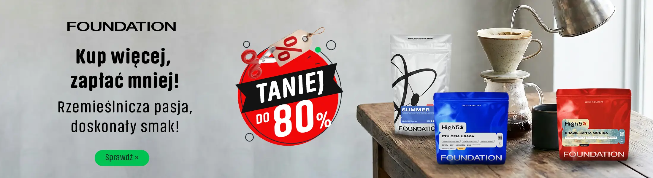 Kup więcej, zapłać mniej z kawami Foundation Coffee Roasters