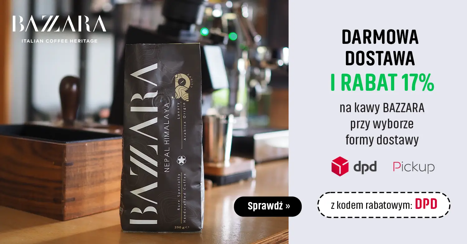 Darmowa dostawa i Rabat 17% na kawy Bazzara