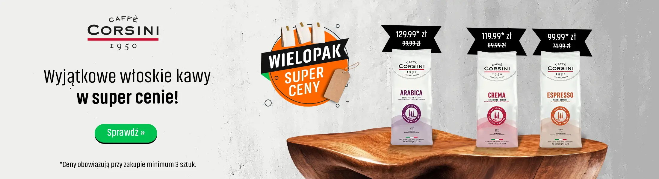 Wyjątkowe włoskie kawy Caffe Corsini w Super cenie