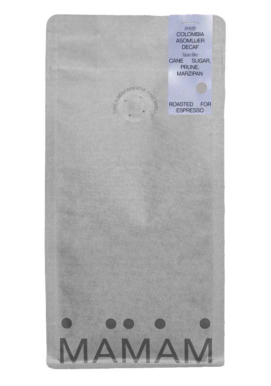 Kawa ziarnista MAMAM Colombia Asomujer Decaf Espresso 1kg - bezkofeinowa