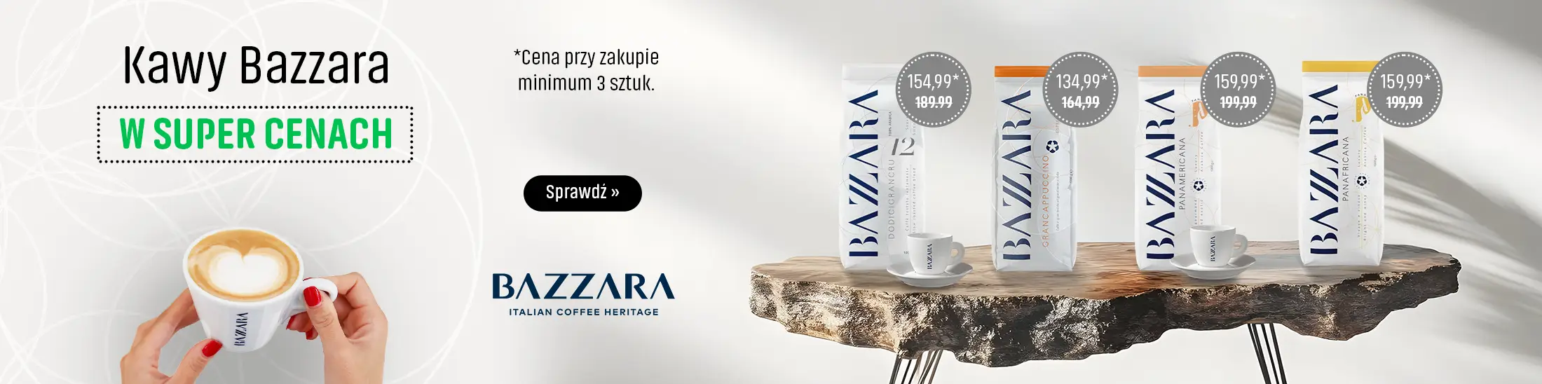 Kawy Bazzara w super cenach