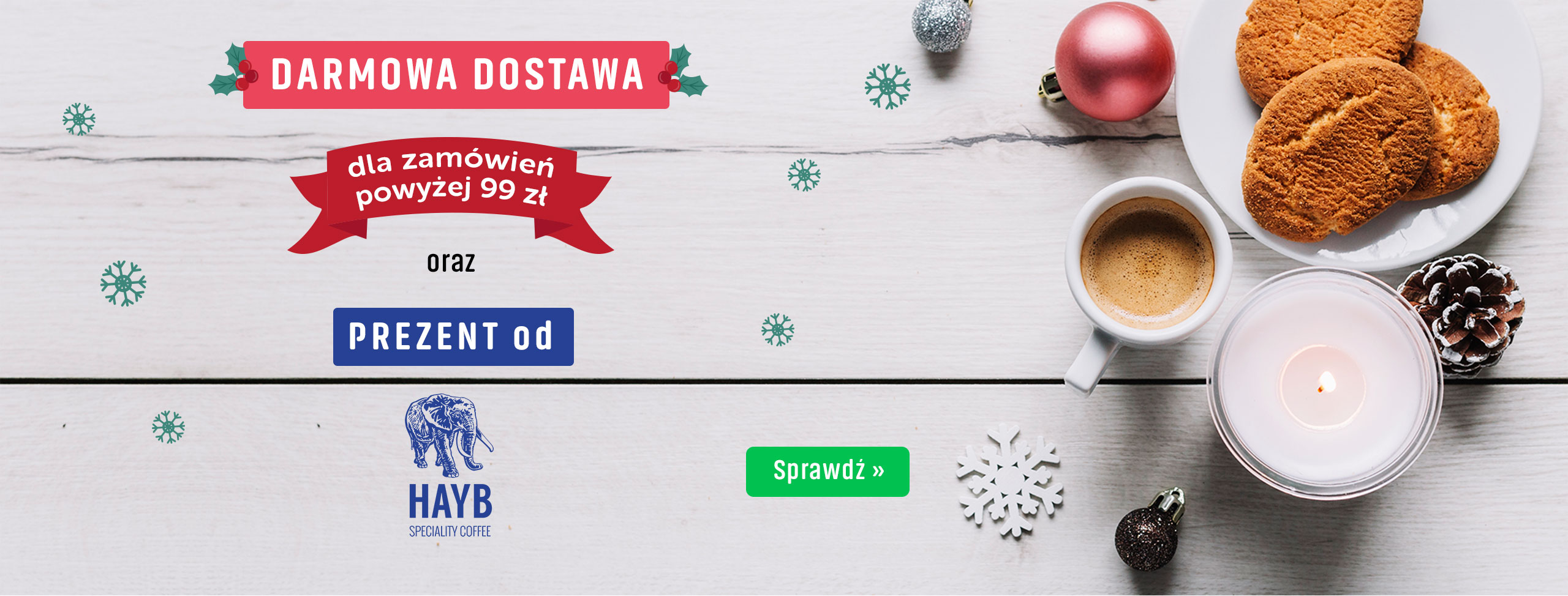 Darmowa dostawa oraz prezenty od plarani kawy Hayb