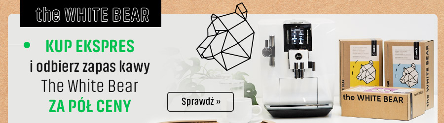 Kup ekspres i odbierz zapas kawy The White Bear za pół ceny