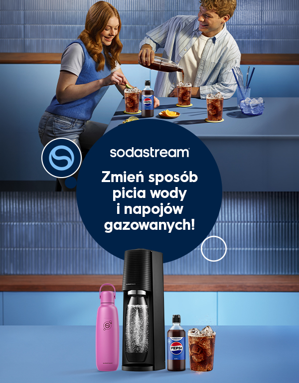 Sodastream - saturator do wody gazowanej, butelki, naboje CO2 i syropy