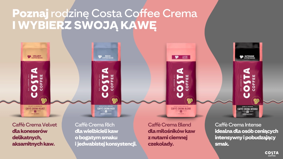 Poznaj rodzinę COSTA COFFEE Crema i wybierz swoją ulubioną.