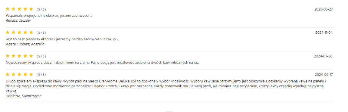 Opinie o eskpresach Saeco