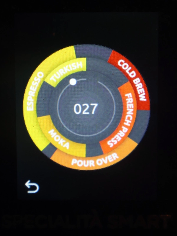 Ustawienia grubości mielenia w młynku Eureka Specialita Smart