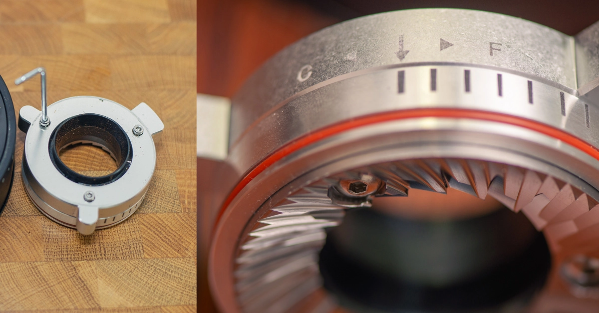 Wyjmowane żarna w młynku Wilfa Evo