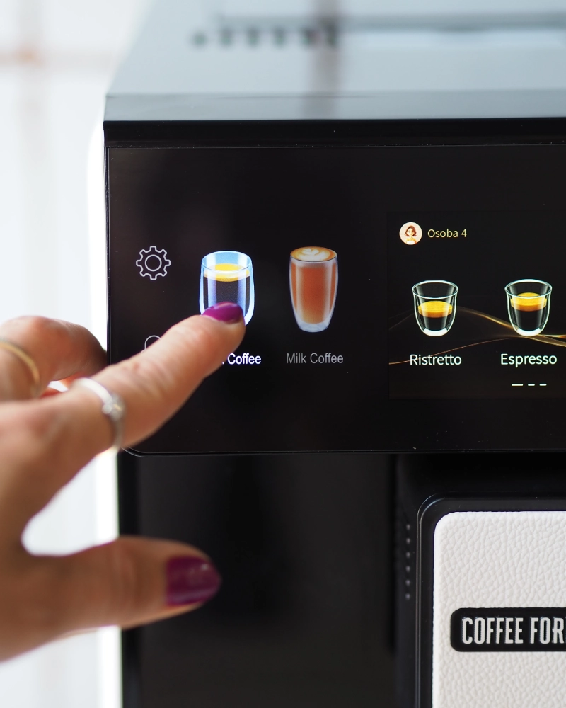 Rozbudowane menu w ekspresie Coffee Format Mini OTC