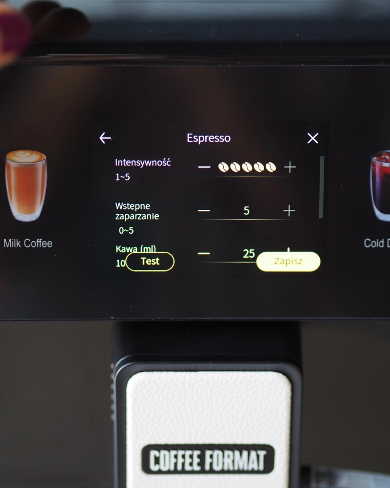 Brązowy ekspres Coffee Format MINI Steam z dyszą do spieniania mleka