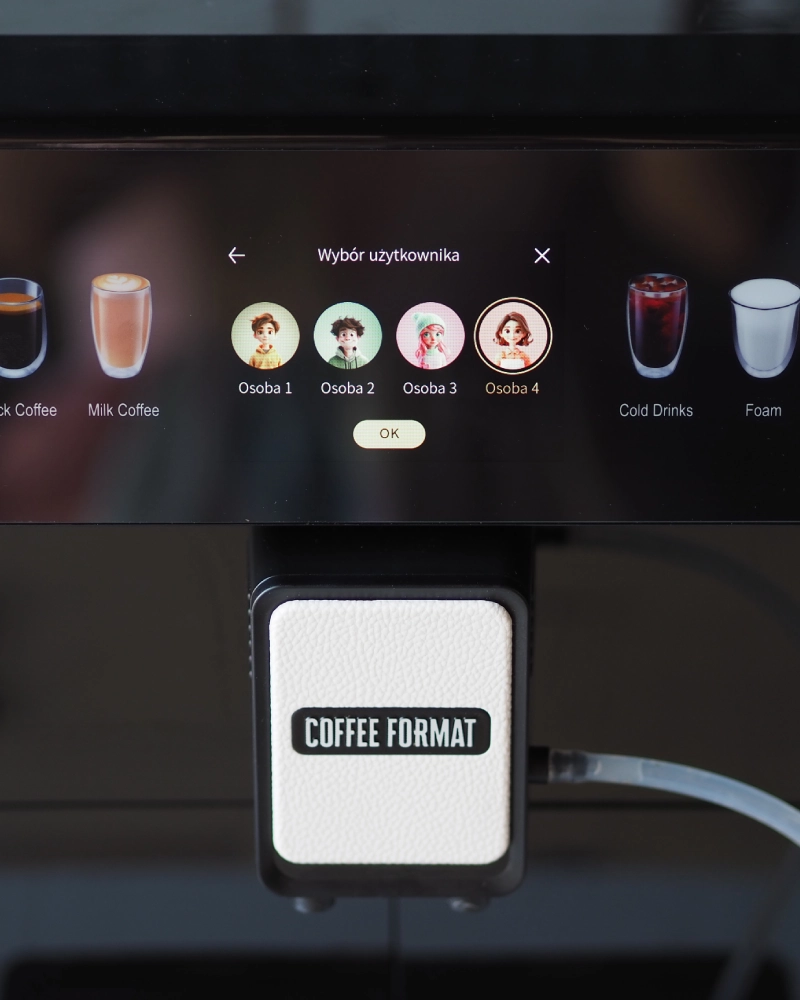 Cztery profile użytkowników w ekspresie Coffee Format MINI OTC