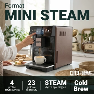 Nowoczesny wygląd Coffee Format MINI STEAM - dysza pary do spieniania mleka