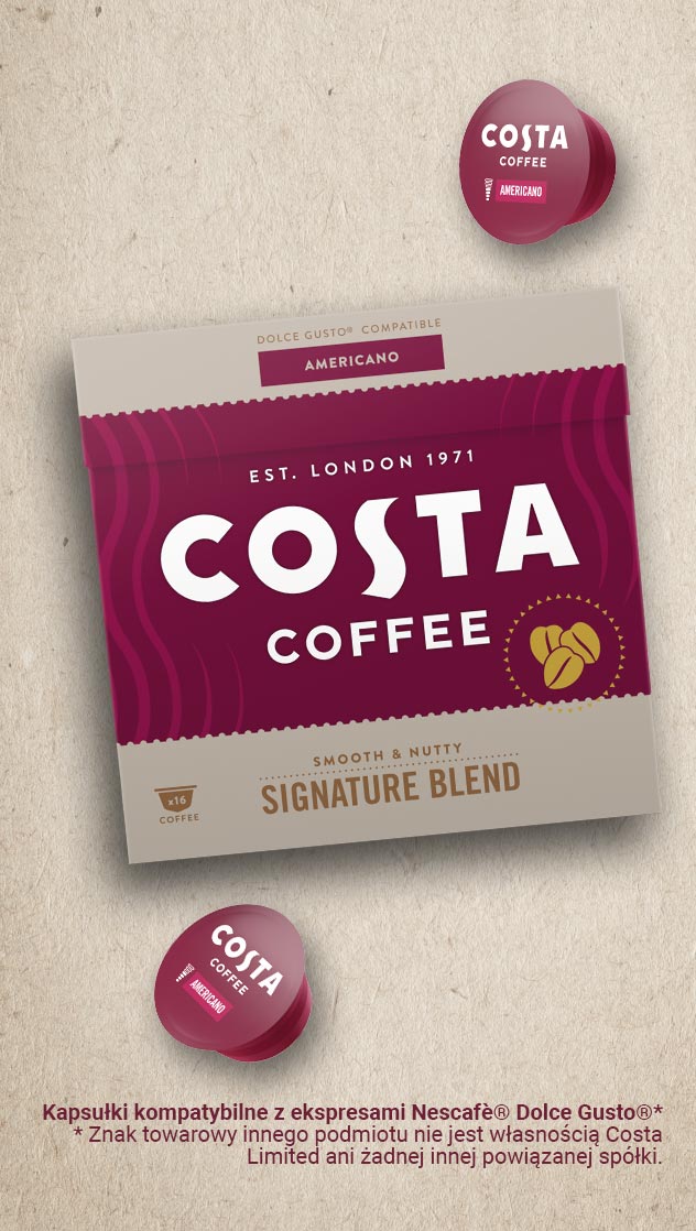 KAWA W KAPSUŁKACH COSTA COFFEE SIGNATURE BLEND AMERICANO KOMPATYBILNA Z DOLCE GUSTO®* - 16 SZT.