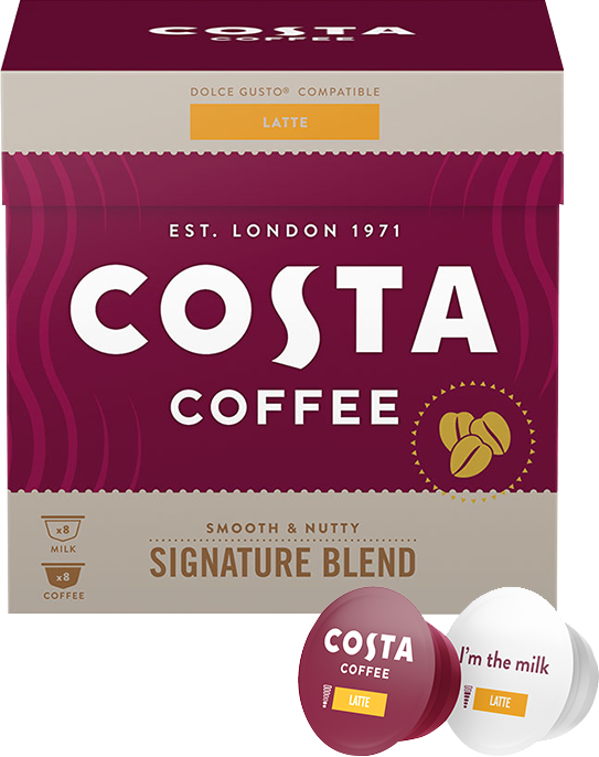 KAWA W KAPSUŁKACH COSTA COFFEE SIGNATURE BLEND LATTE KOMPATYBILNA Z DOLCE GUSTO®* - 16 SZT.