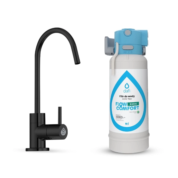 System Dafi Flow Comfort Basic DC10 z czarnym kranem ALTO