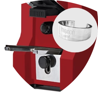 Regulowane metalowe widełki w młynku Eureka Mignon Specialita Smart