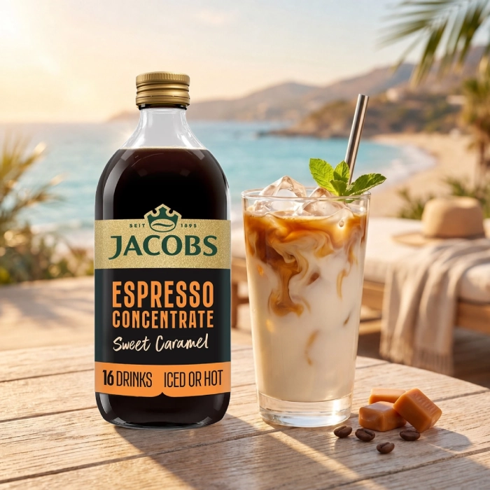 Jacobs Espresso Concentrate Sweet Caramel i karmelowa kawa mrożona