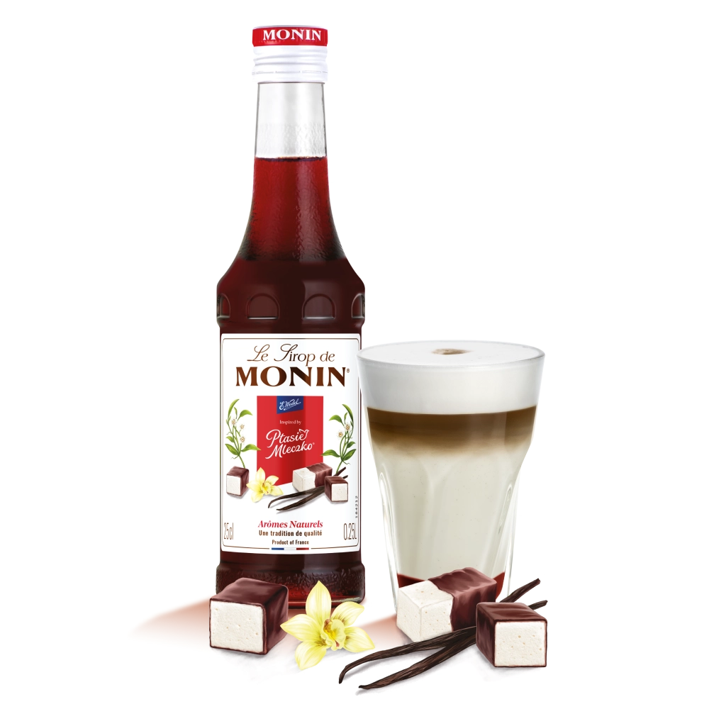 Latte z syropem MONIN Ptasie Mleczko