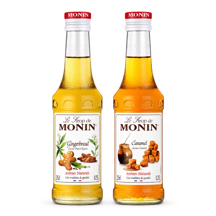 Zestaw dwóch butelek MONIN Gingerbread i Caramel po 250 ml