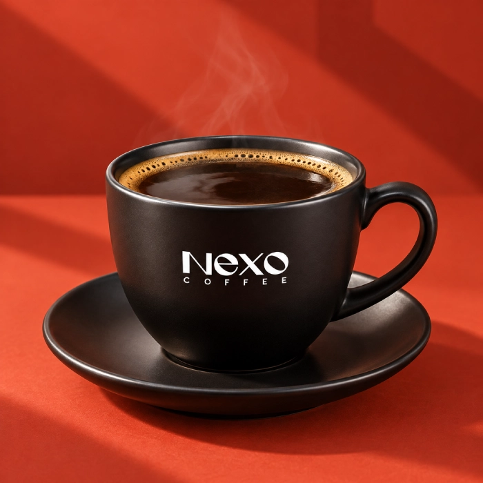 Americano w czarnej filiżance