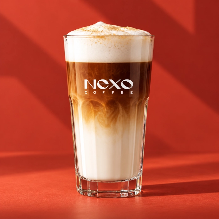 Warstwowe caffe latte w szklance