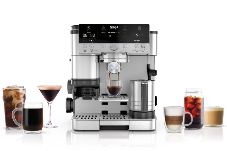 Wbudowany młynek i waga w ekspresie Ninja Luxe Café Premier ES601EUGM