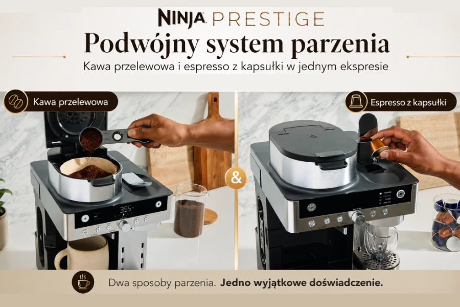 System DualBrew w ekspresie Ninja Prestige CFN802EU
