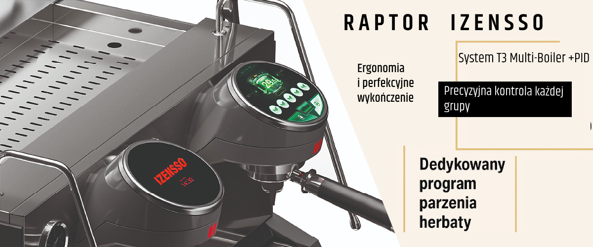 Ekspres kolbowy Raptor Zense 1GR Black Izensso - Czarny