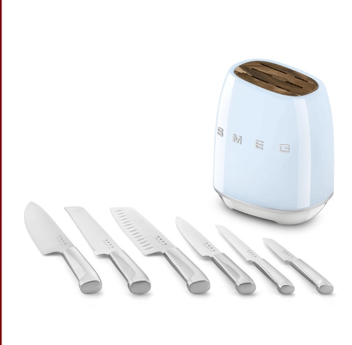 Noże kuchenne Smeg KBSF02PB  w bloku
