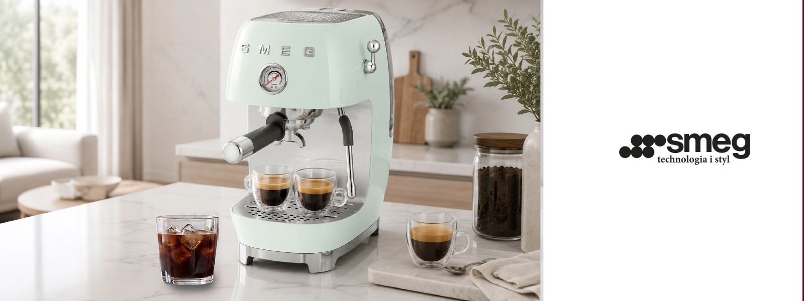 Ekspres do kawy Smeg ECF03PGEU pastelowa zieleń