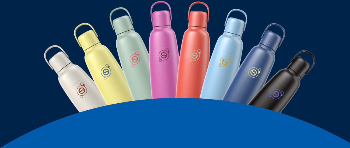 Wielorazowe butelki Sodastream w różnych kolorach