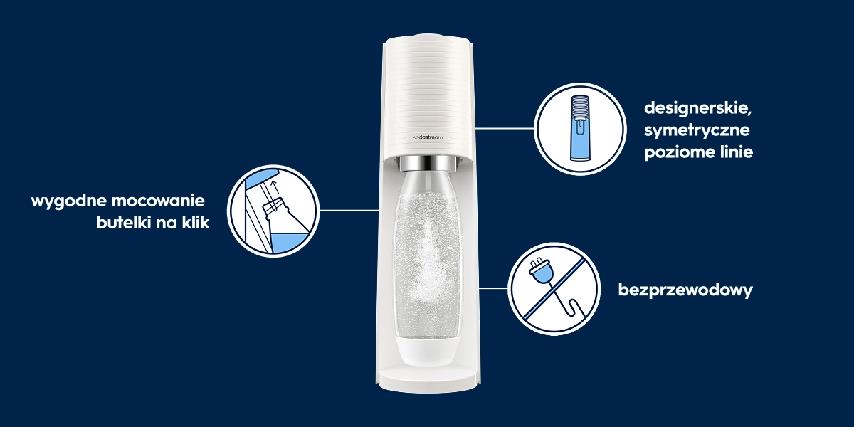 Biały SodaStream Terra w kuchni