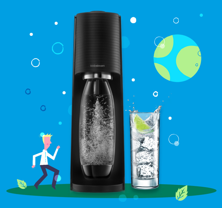 Saturator Sodastream i szklanka