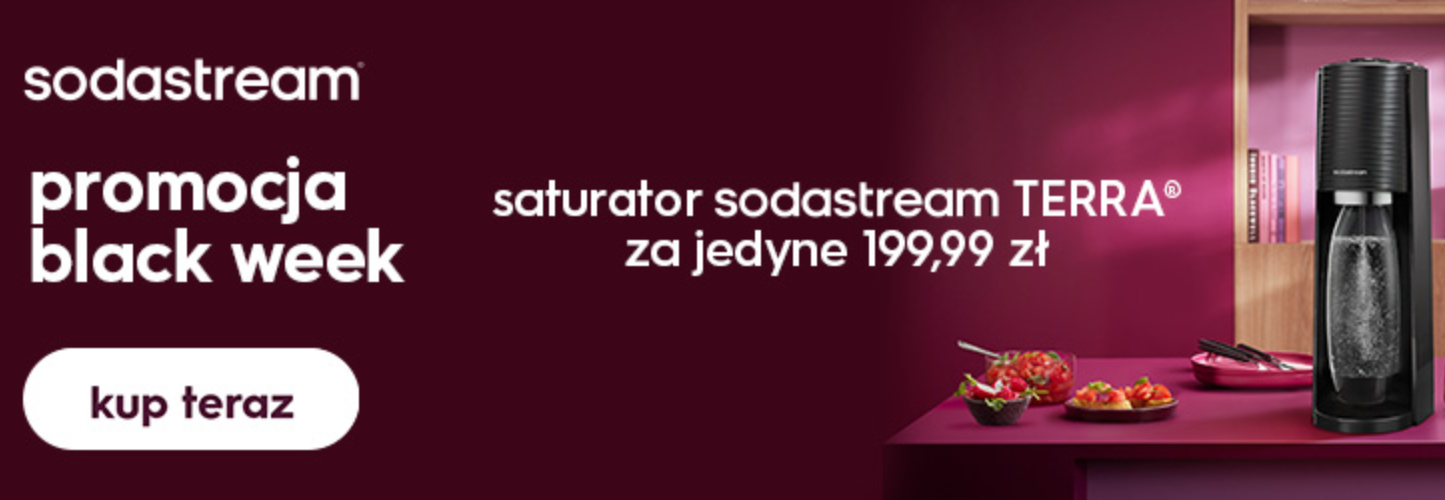 Saturator do wody gazowanej SodaStream Terra - Czarny + 2 butelki