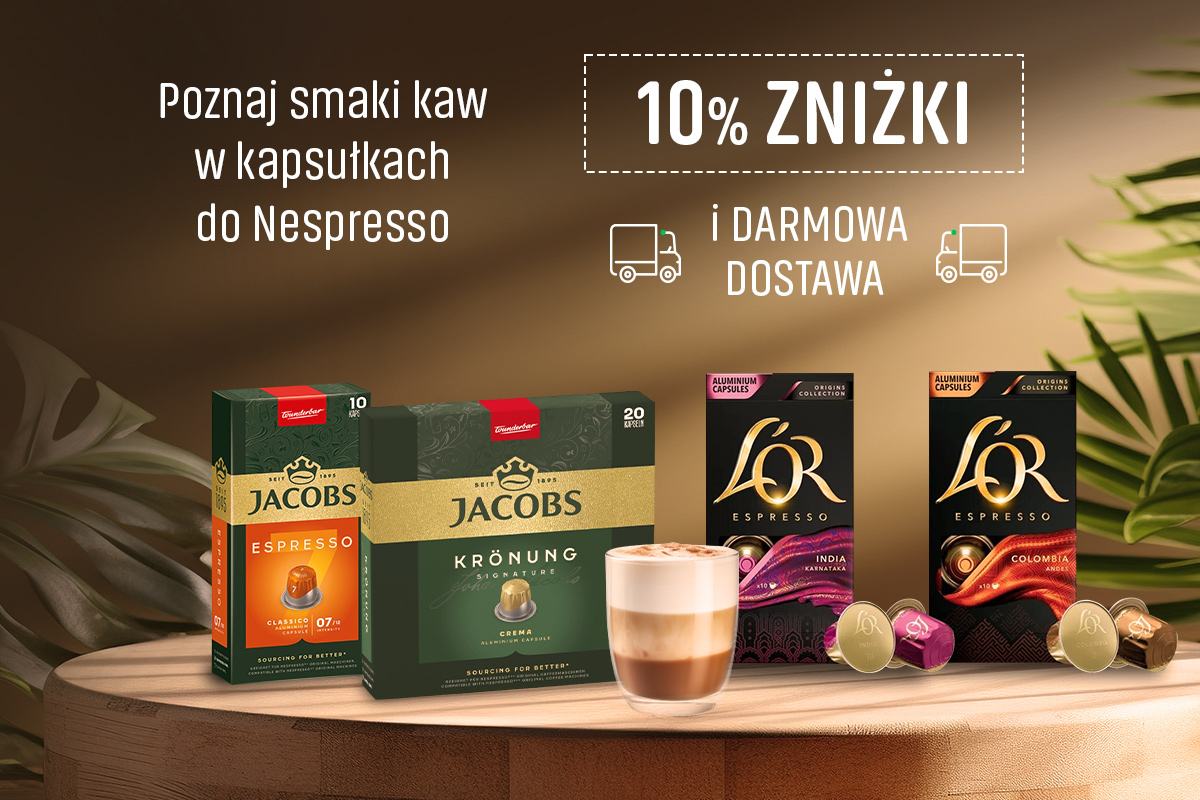  10% zniżki i Darmowa Dostawa z kaspułkami do Nespresso