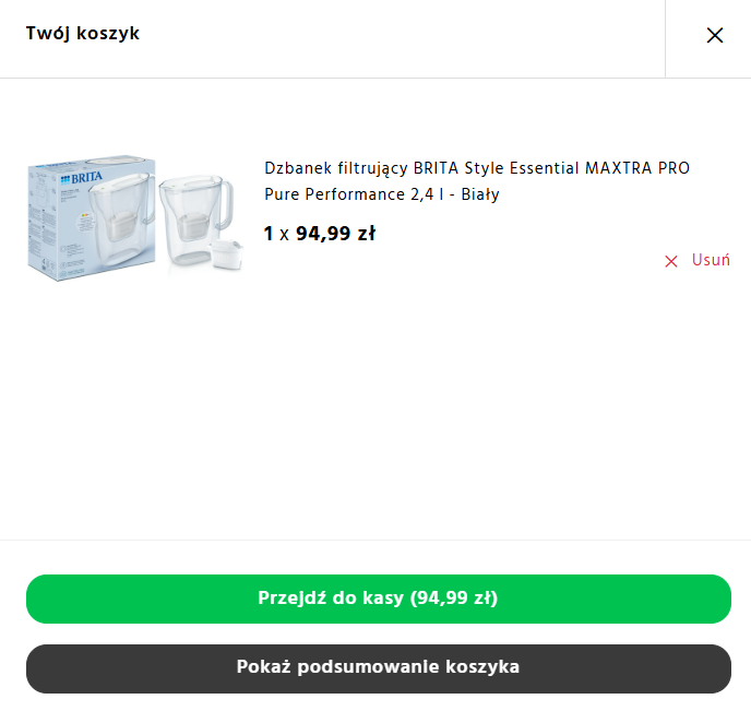 Dodaj do koszyka dzbanek BRITA objęty promocją