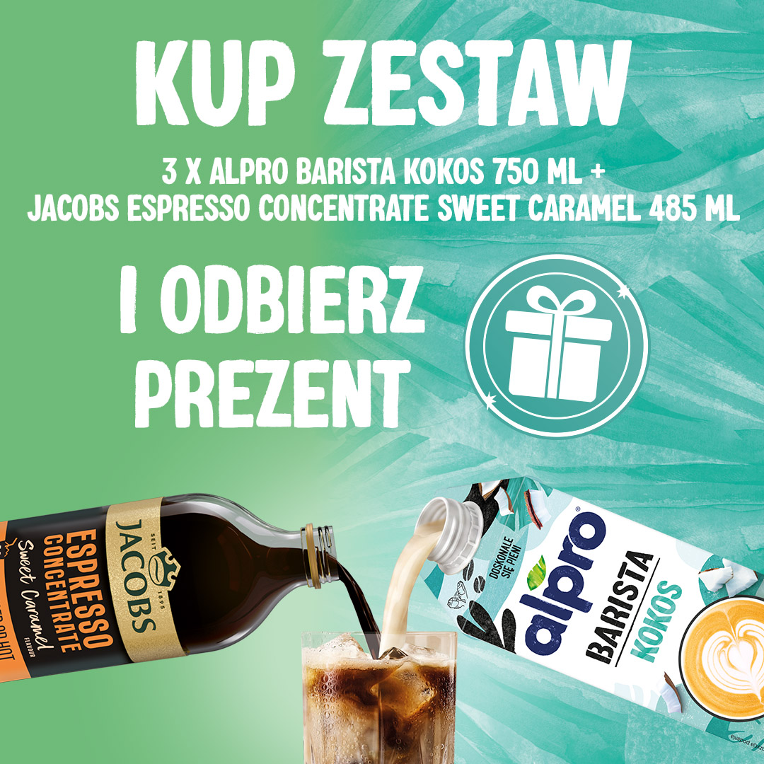 Zestaw Alpro Barista Coconut + Jacobs Sweet Caramel