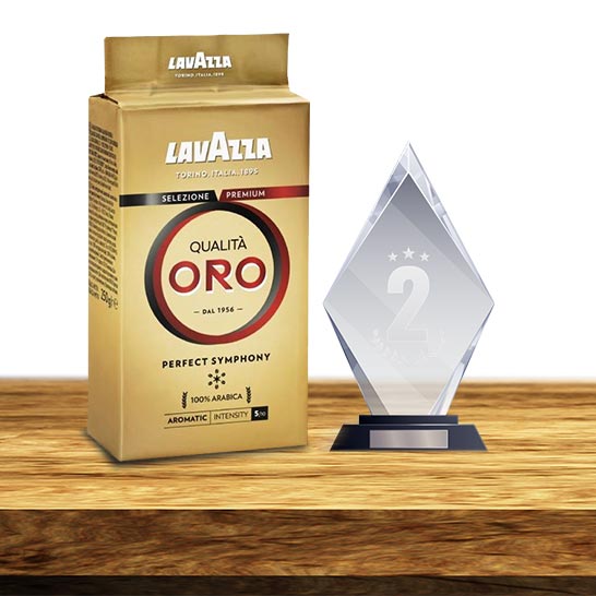 Drugie miejsce w rankingu kaw mielonych zajęła Lavazza Qualita Oro 250g