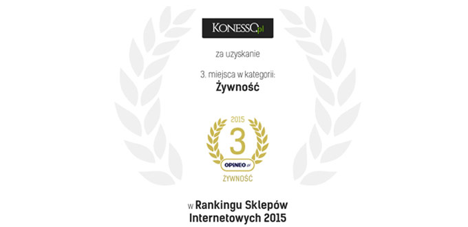 3 miejsce w rankingu sklepów interneotwych dla Konesso.pl