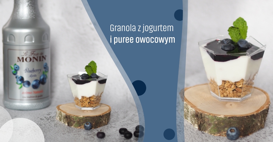Przepis na deser - Granola z jogurtem i puree owocowym