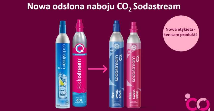 SodaStream - nowe etykiety nabojów CO₂, ten sam produkt
