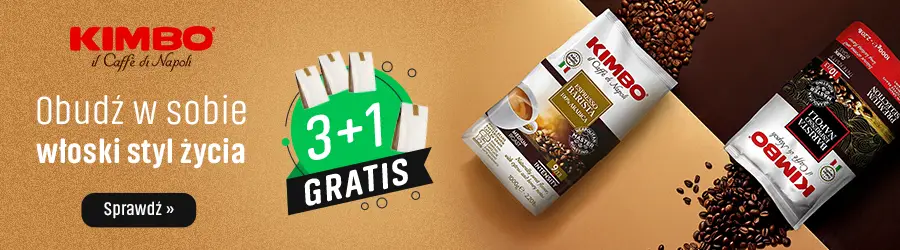 Włoskie kawy KIMBO - promocja 3+1 gratis