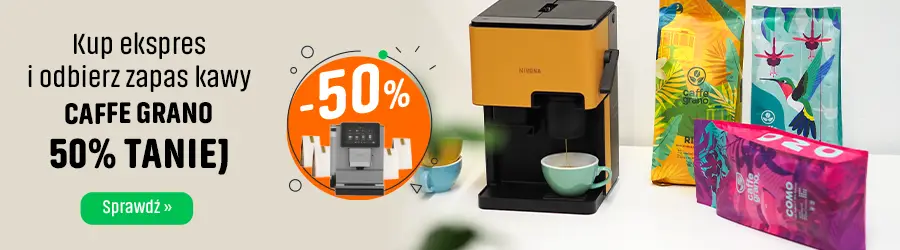 Kup ekspres i odbierz zapas kawy Caffe Grano za pół ceny