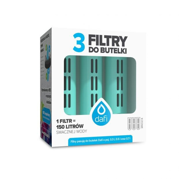 Filtr do butelki DAFI 3szt. - Turkusowy / miętowy