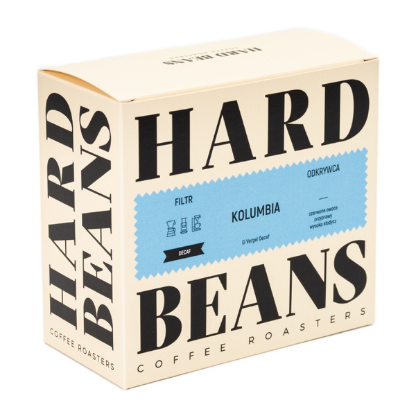 Kawa ziarnista Hard Beans Kolumbia El Vergel Decaf Filtr 250g - bezkofeinowa